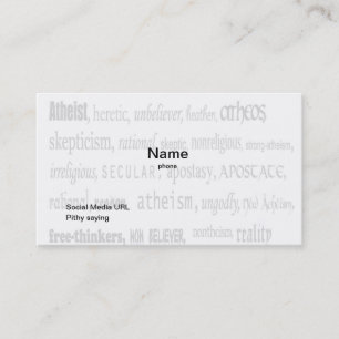 Carte officielle portant le carte de visite athée
