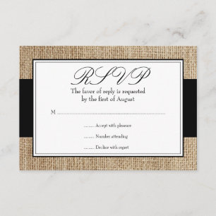 Carte officielle Rustique Burlap Black Response Ca