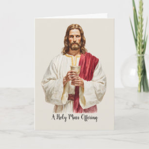 Carte Offrande de la Sainte Messe catholique Jésus Eucha
