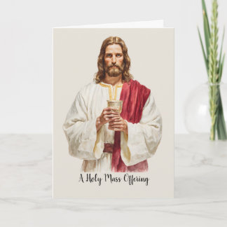 Carte Offrande de la Sainte Messe catholique Jésus Eucha