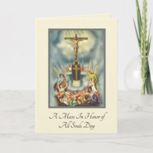 Carte Offrande de messe catholique de la Fête de tous le