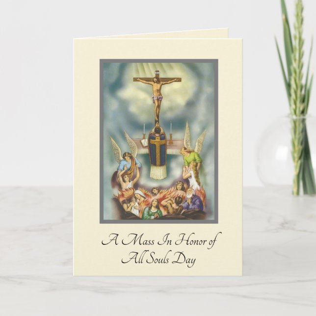 Carte Offrande de messe catholique de la Fête de tous le (Devant)