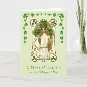 Carte Offrande de messe catholique Shamrocks de la Saint
