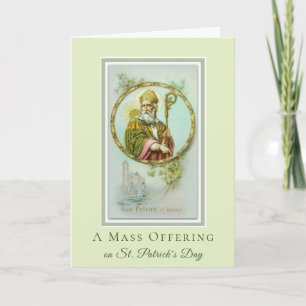 Carte Offrande de messe catholique Shamrocks de la Saint