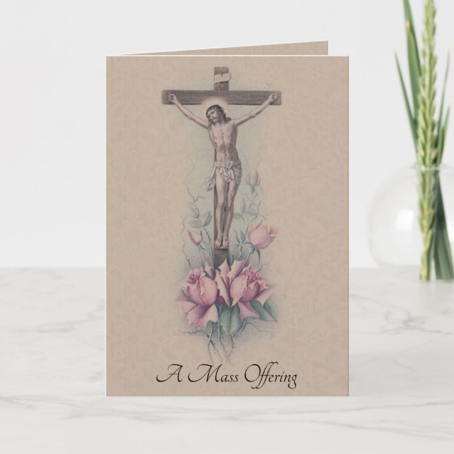 Carte Offrande de messe de sympathie catholique traditio (Devant)