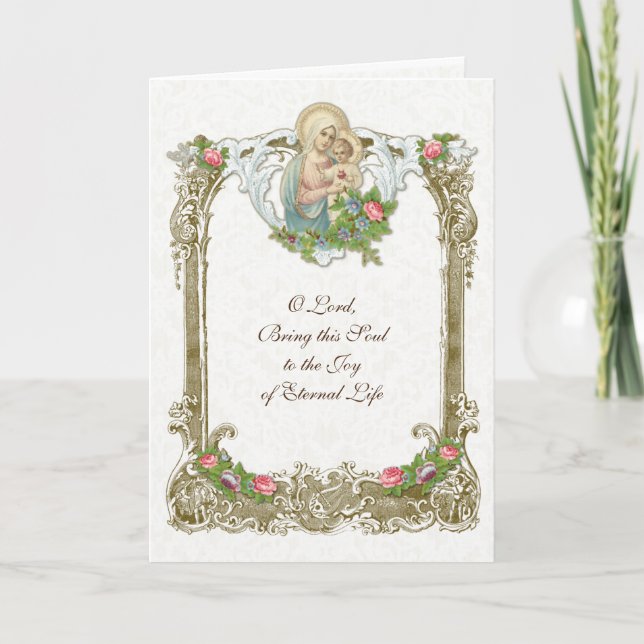 Carte Offrande de messe de sympathie catholique traditio (Devant)