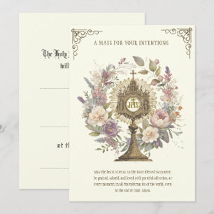 Carte Offrande de messe Floral Louanges divines Eucharis