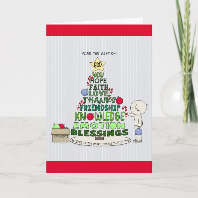 Carte Offrez le cadeau de : Arbre de mots  (Devant)