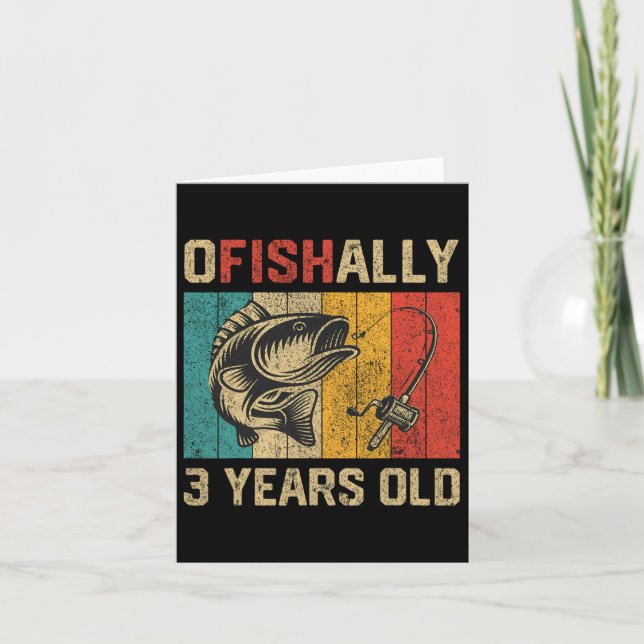 Carte Ofish 3 Ans Amusant Pêche Anniversaire Fishe (Devant)
