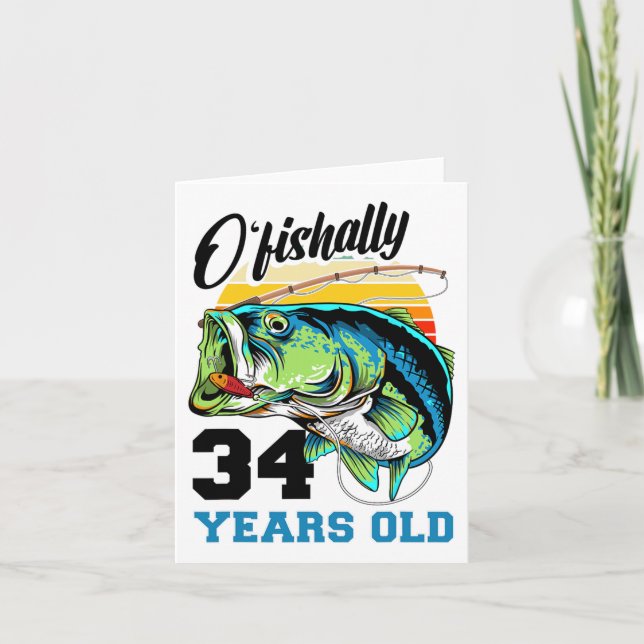Carte Ofish &# Years Old &# Birthday Fishing B (Devant)