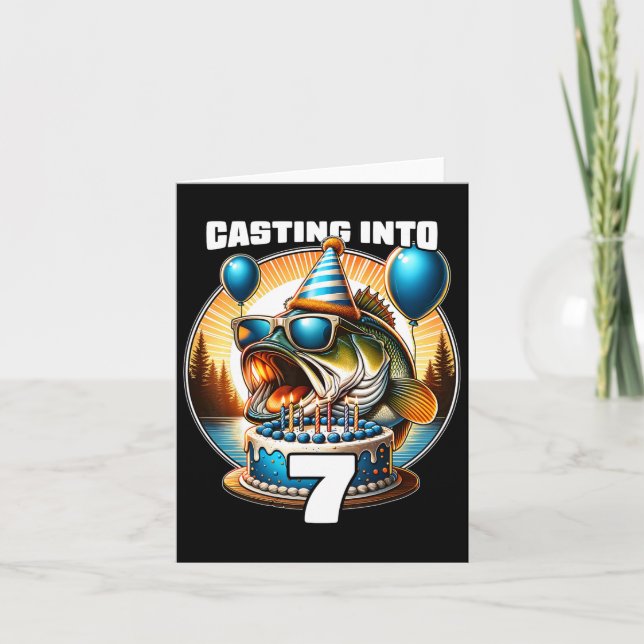Carte O'Fishally 7 Ans Pêche Anniversaire 7e Anniversair (Devant)