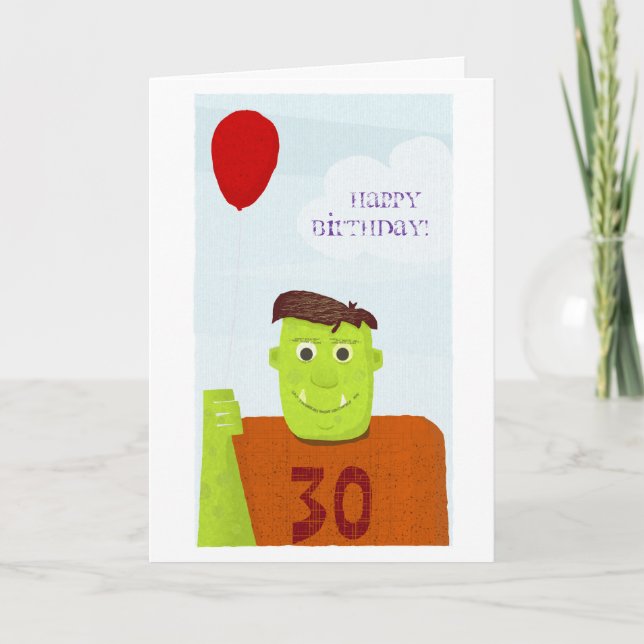 Carte Ogre de joyeux anniversaire (texte editable) (Devant)