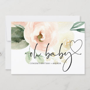 Carte Oh Baby Girl Shower Nouvelle maman Félicitations P
