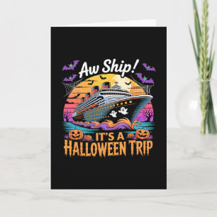 Carte Oh Bateau C'est Un Voyage Halloween Drôle Fantôme