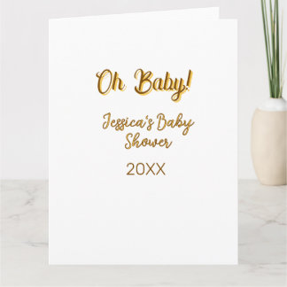 Carte oh bébé fête de bébé mixte orange doré n