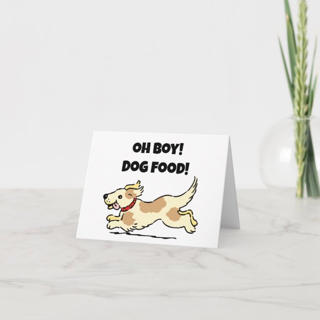 Carte Oh Boy Chien Nourriture Affamé Chiot Illustration  (Devant)