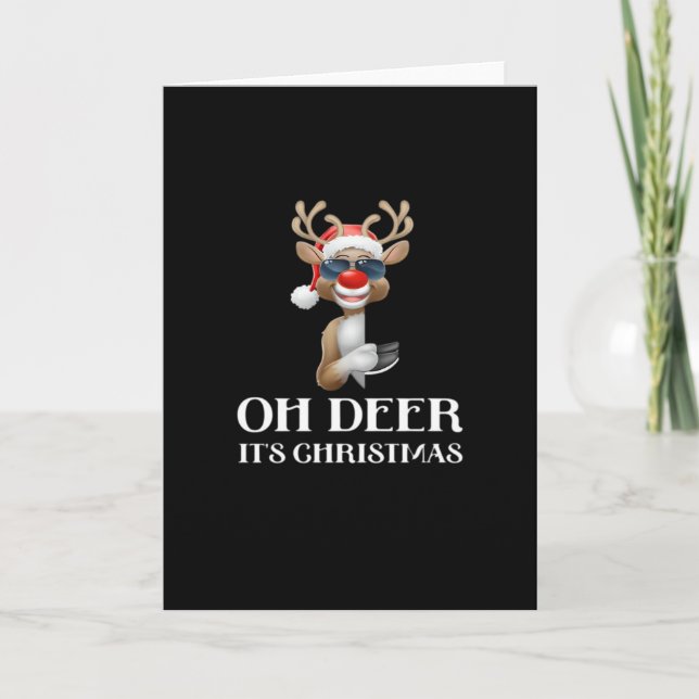 Carte Oh cerf c'est Noël style renne (Devant)