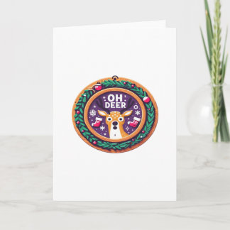 Carte Oh Cerf Noël Festif Design de Fêtes