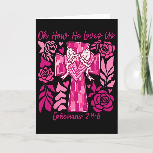 Carte Oh combien il nous aime Boho Saint-Valentin Bible  (Devant)