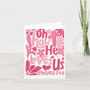Carte Oh combien il nous aime Jésus chrétien boho Saint-