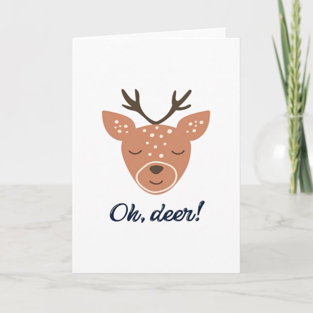 Carte Oh Deer Deer Love Save The DeeFolded Greeting Card (Devant)