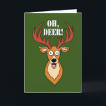 Carte Oh, Deer Funny 50th Birthday Card<br><div class="desc">Oh,  Deer ! Votre 50e anniversaire est ici ! carte drôle avec un cerf de bande dessinée surpris. Un grand design pour un chasseur de 50 ans ou toute personne qui aime la faune.</div>