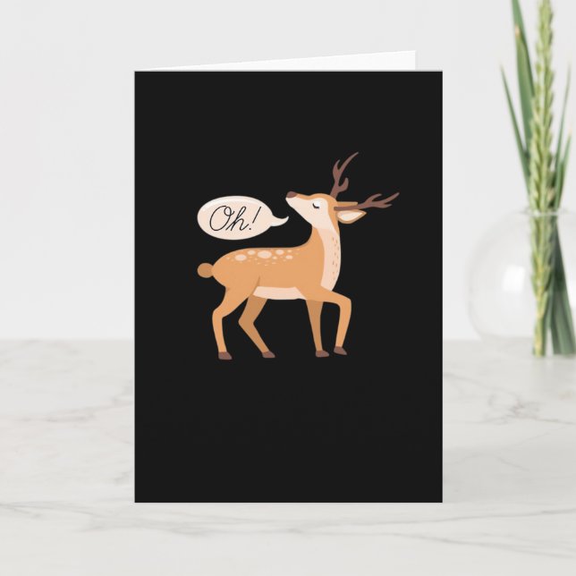 Carte Oh Deer Minimal Clean AesthetiFolded Greeting Card (Devant)