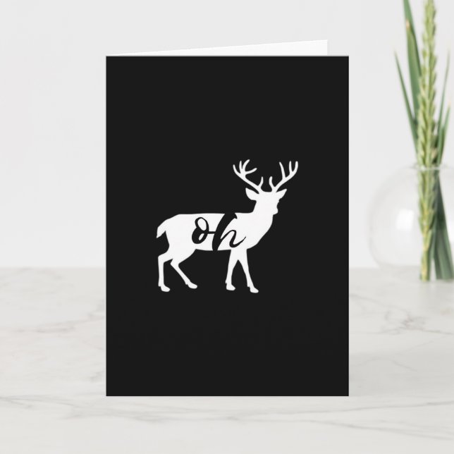 Carte Oh Deer Monochrome Minimal Design (Devant)