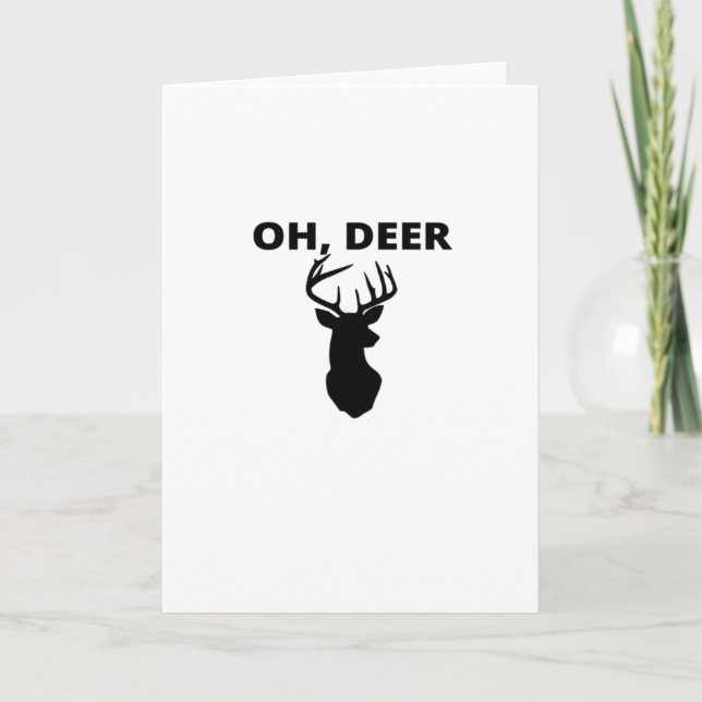 Carte Oh Deer Oh Dear Whimsical Art Folded Greeting Card (Devant)