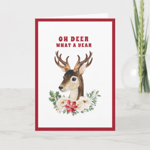 Carte Oh Deer Quel Noël d'année