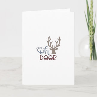 Carte Oh Deer Retro Classic Design Folded Greeting Card