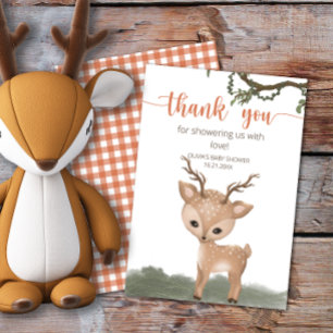 Carte Oh Deer Woodland baby shower merci