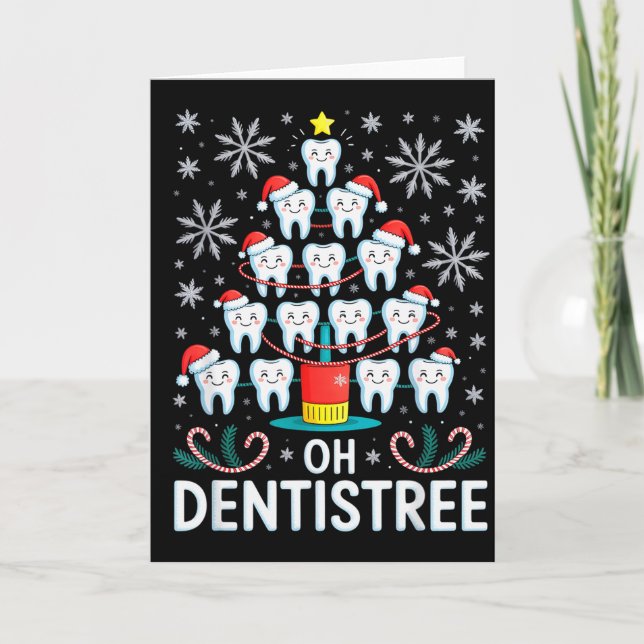 Carte Oh Dentistree - Funny Christmas Tree Dental Hygien (Devant)