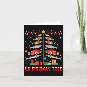 Carte Oh Fishmas Tree Pêche Pêcheur Noël Noël Noël Noël 
