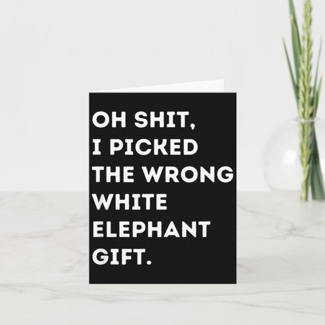 Carte Oh Funny White Elephant For Adults Under 15 20  (Devant)