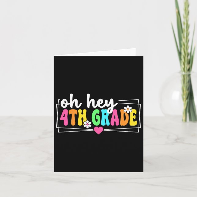 Carte Oh Hé 4e année Retour à l'école Enseignant Élève F (Devant)