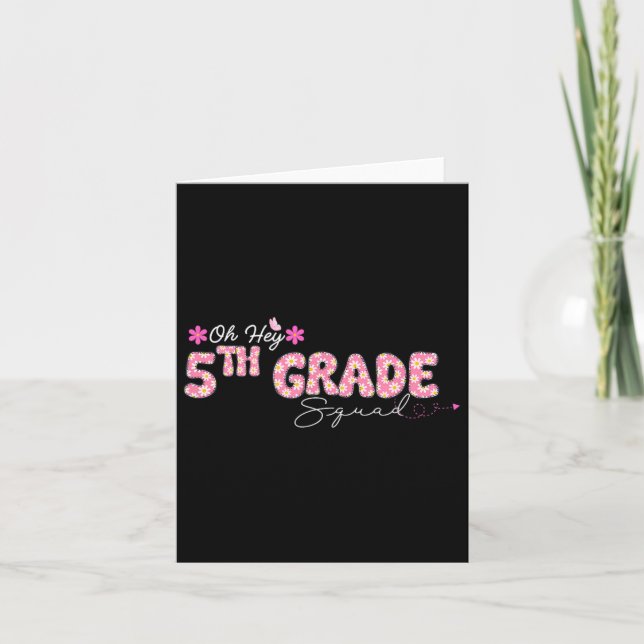 Carte Oh Hey 5e Année De Retour À L'École Conception Pou (Devant)