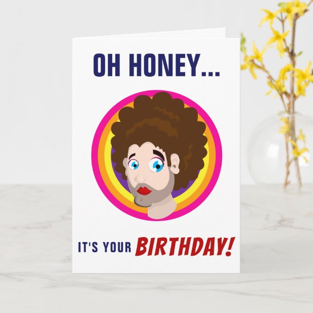 Carte Oh Honey Queer Joyeux anniversaire (Fleur jaune)
