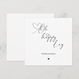 Carte Oh jour heureux cœur embellie mariage 