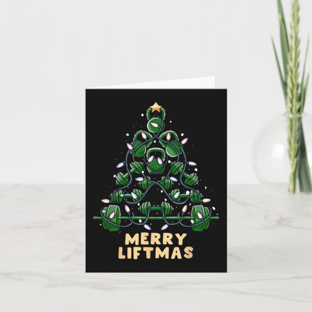Carte Oh Liftmas Tree Kettlebell Gym Vilain Noël (Devant)