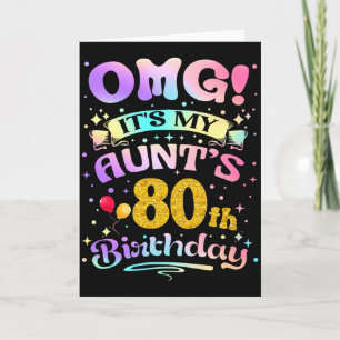 Carte Oh mon dieu, c'est les 80 ans de ma tante Joyeux 8