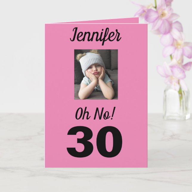 Carte Oh non ! 30e anniversaire Funny Grumpy Girl Celebr (Orchidée)