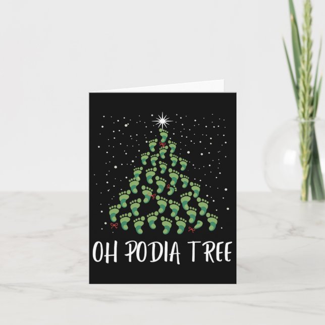 Carte Oh Podiatree Funny Tree Pied de Noël Équipe de Noë (Devant)