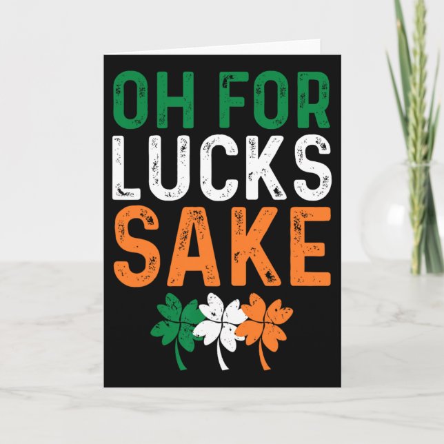 Carte Oh Pour De La Chance Drôle De Trèfle Shamrock Cool (Devant)