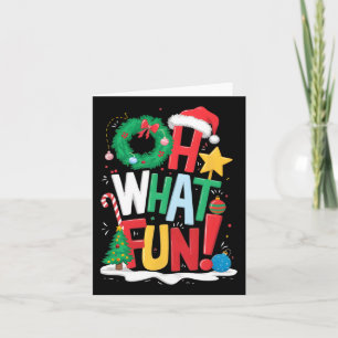 Carte Oh Quel Noël Amusant Avec La Serrure Et L'Arbre