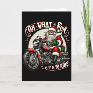 Carte Oh Quel Plaisir De Monter En Moto Biker Santa X