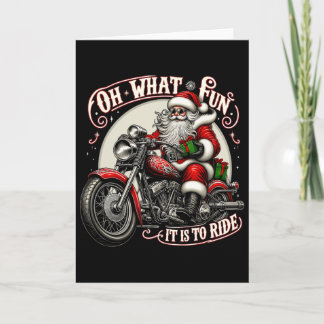 Carte Oh Quel Plaisir De Monter En Moto Biker Santa X