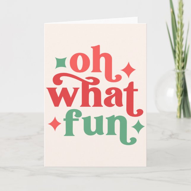 Carte Oh Quel Plaisir - Typographie festive de fêtes (Devant)