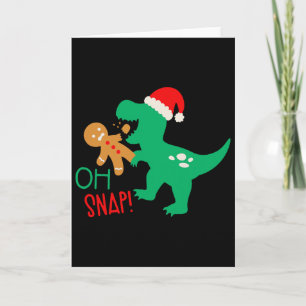 Carte Oh Snap Biscuit en Pain d'épice Dinosaure Père Noë
