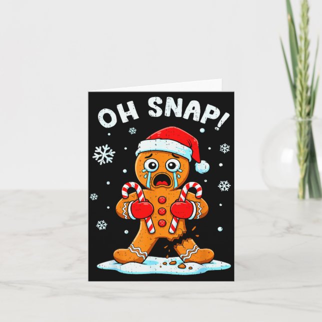 Carte Oh Snap Gingerbread Christmas Xmas Cookie Baking H (Devant)